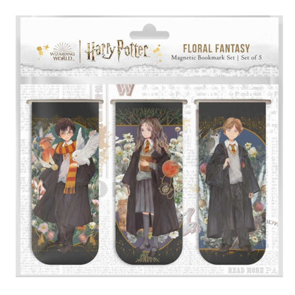 Harry Potter: Floral Fantasy Magnetic Bookmark Set (Set of 5)