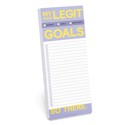 Knock Knock My Legit Goals Make-a-List Pad