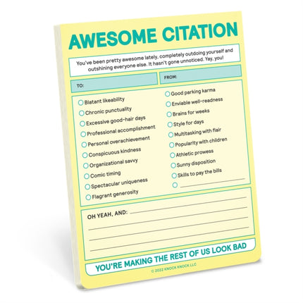 Knock Knock Awesome Citation Nifty Note Pad (Pastel Version)