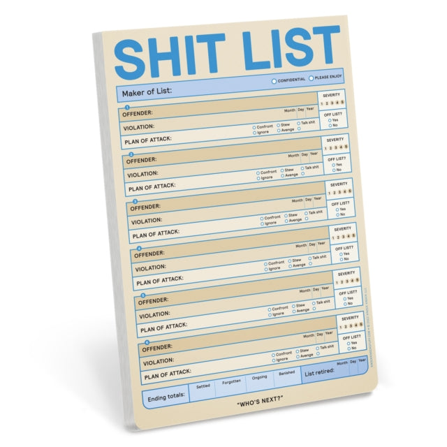 Knock Knock Shit List Pad (Pastel Version)