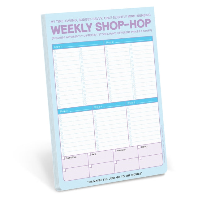 Knock Knock Weekly ShopHop Pad with Magnet Pastel Version