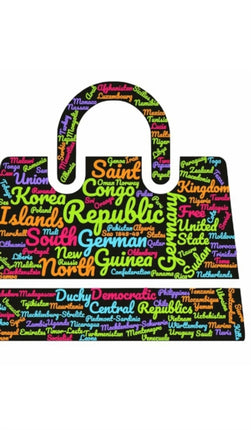 world countries suitcase themed creative blank