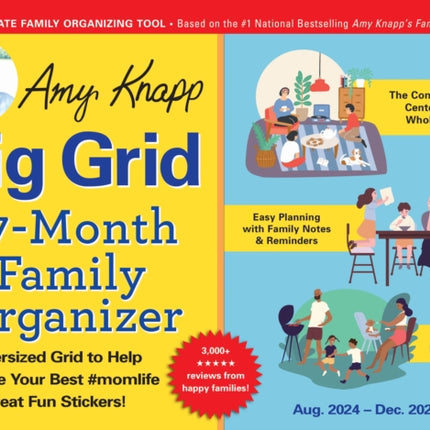 2025 Amy Knapps Big Grid Family Organizer Wall Calendar