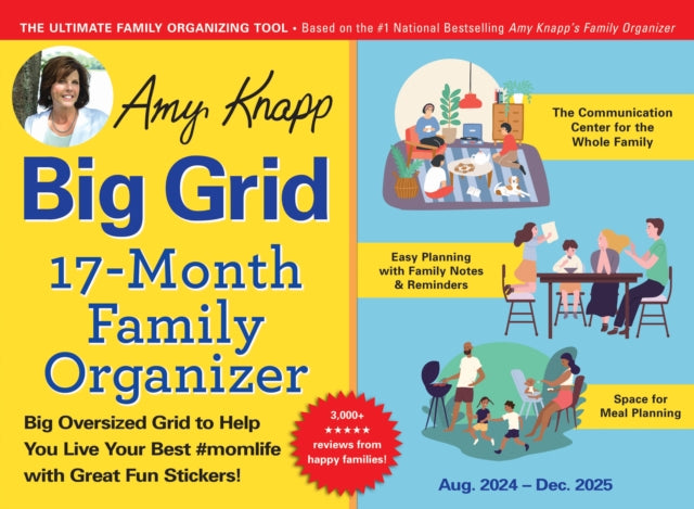 2025 Amy Knapps Big Grid Family Organizer Wall Calendar