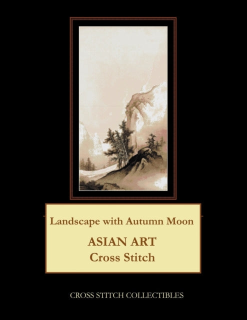 Landscape with Autumn Moon: Asian Art Cross Stitch Pattern