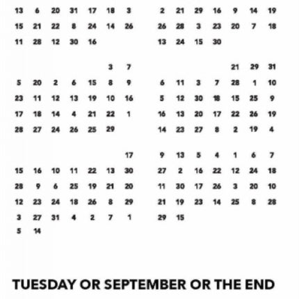 Tuesday or September or the End