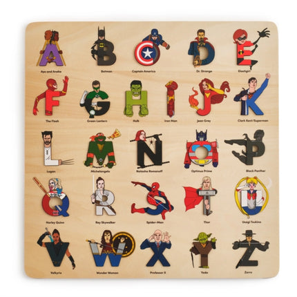 Superhero Legends Wooden Alphabet Puzzle