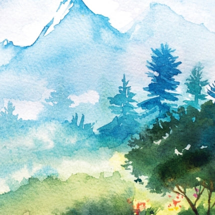 Watercolor Hillside - Dotted Bullet Journal: Medium A5 - 5.83X8.27