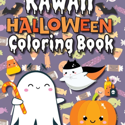 Kawaii Halloween Coloring Book: (Ages 4-8, 6-12, 8-12, 12+) Full-Page Monsters, Spooky Animals, and More! (Halloween Gift for Kids, Grandkids, Adults, Holiday)