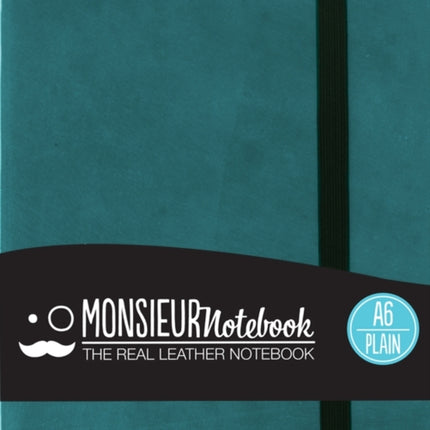 Monsieur Notebook - Real Leather A6 Turquoise Plain