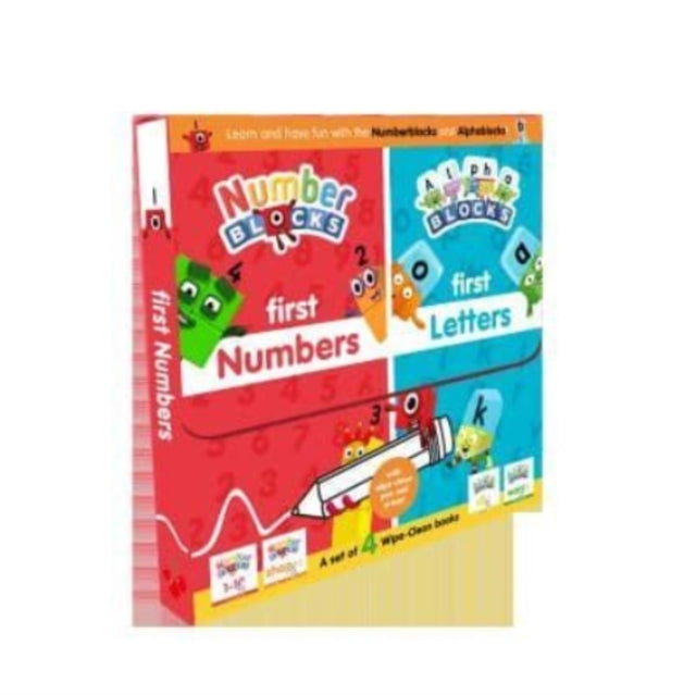 Numberblocks and Alphablocks My First Numbers and Letters Set 4 wipeclean books with pens included