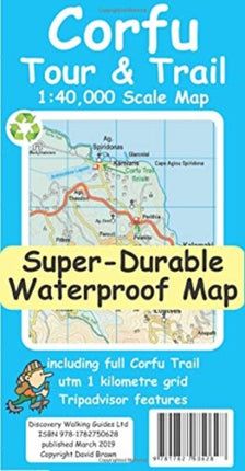 Corfu Tour & Trail Super-Durable Map