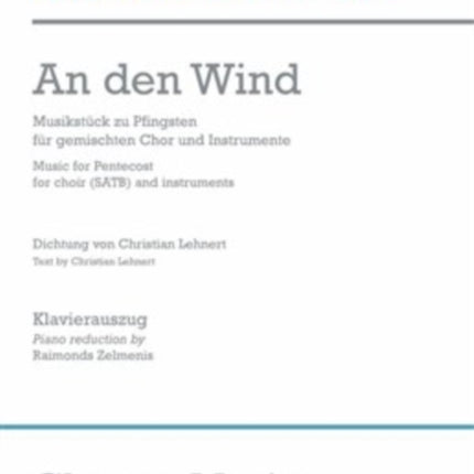 An Den Wind (Vocal Score)