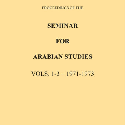 Proceedings of the Seminar for Arabian Studies