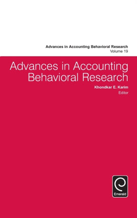 Advances in Accounting Behavioral Research