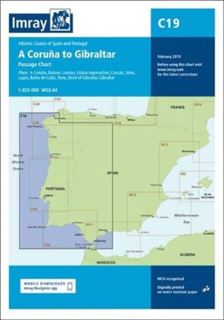 Imray Chart C19: A Coruna to Gibraltar: 2019