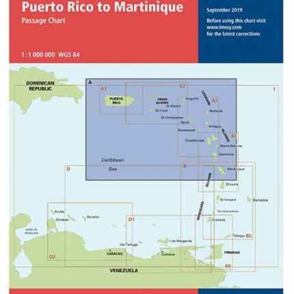 Imray Chart A: Lesser Antilles - Puerto Rico to Martinique Passage Chart: 2019