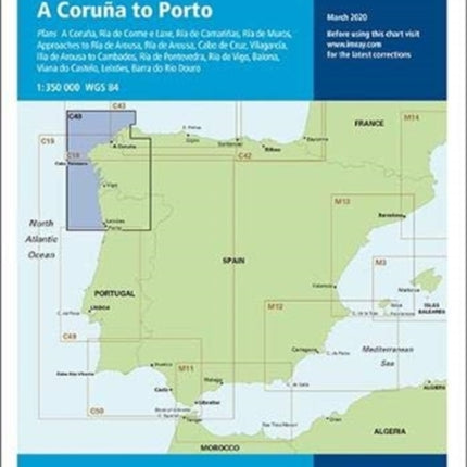 Imray Chart C48: A Coruna to Porto