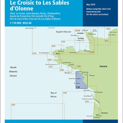 Imray Chart C40: Le Croisic to Les Sables d'Olonne