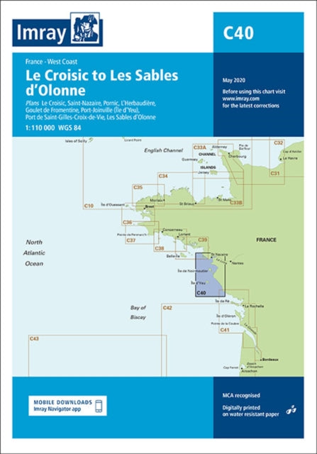 Imray Chart C40: Le Croisic to Les Sables d'Olonne