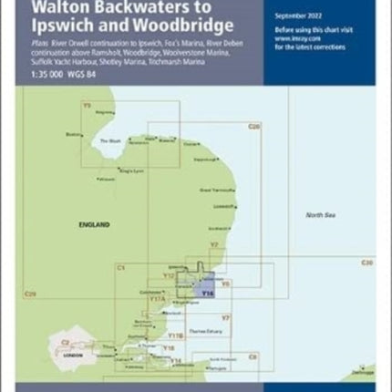 Imray Chart Y16: Walton Backwaters to Ipswich and Woodbridge: 2022