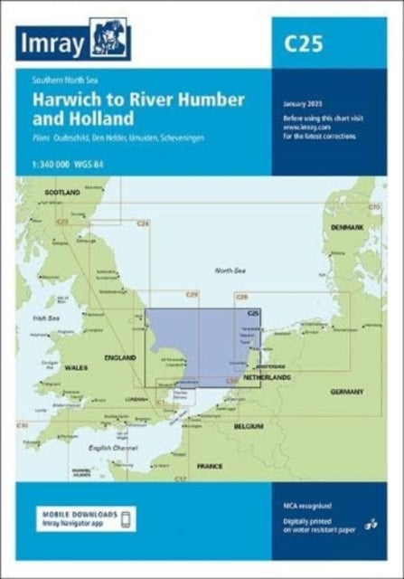 Imray Chart C25: Harwich to River Humber and Holland: 2023