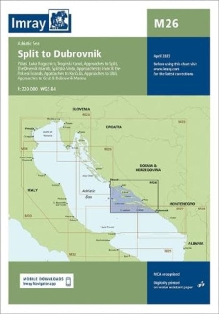 Imray Chart M26: Split to Dubrovnik: 2023