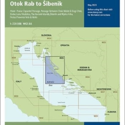 Imray Chart M25: M25 Otok Rab to Sibenik: 2023