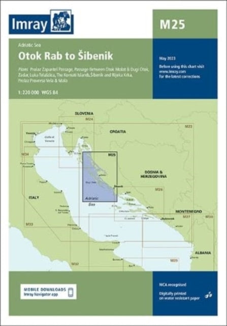 Imray Chart M25: M25 Otok Rab to Sibenik: 2023