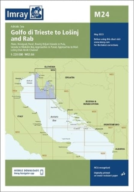 Imray Chart M24: Golfo di Trieste to Losinj and Rab: 2023