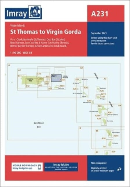 Imray Chart A231: St Thomas to Virgin Gorda: 2023