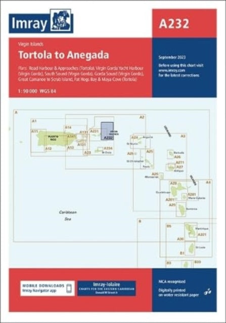 Imray Chart A232: Tortola to Anegada: 2023