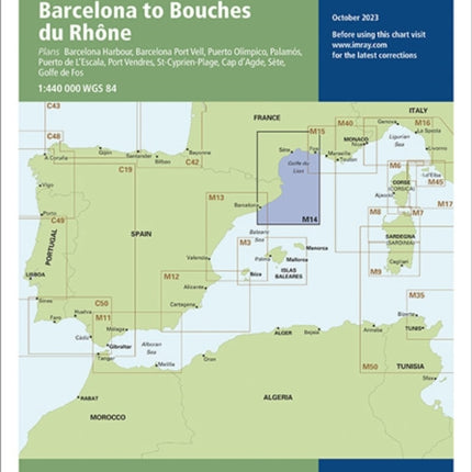 Imray Chart M14: Barcelona to Bouches du Rhone: