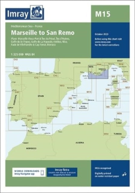 Imray Chart M15: Marseille to San Remo: 2023