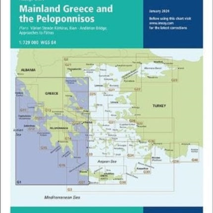 G1 Mainland Greece and the Peloponnisos: Passage Chart: 2024