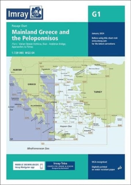 G1 Mainland Greece and the Peloponnisos: Passage Chart: 2024