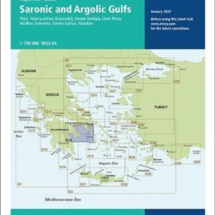 Imray Chart G14: Saronic and Argolic Gulfs: 2024