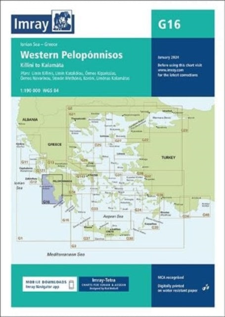 Imray Chart G16: Western Pelopónnisos: 2024