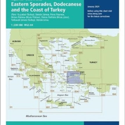 Imray Chart G32: Eastern Sporades, Dodecanese & the Coast of Turkey: 2024