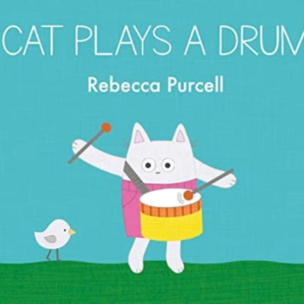 Cat Plays a Drum