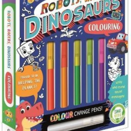 Robots, Racers, Dinosaurs Colouring