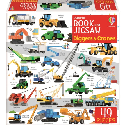 Usborne Book and Jigsaw Diggers and Cranes