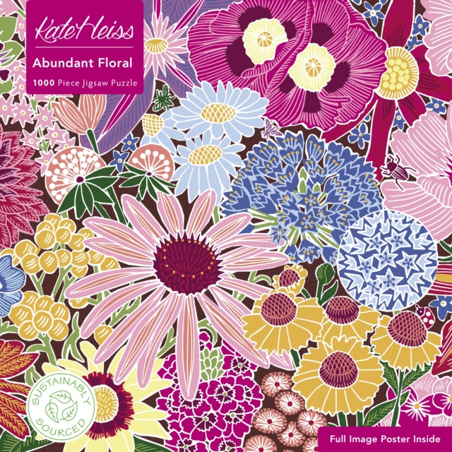 Adult Sustainable Jigsaw Puzzle Kate Heiss Abundant Floral