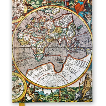 Pieter van den Keere: Antique Map of the World (Foiled Journal)