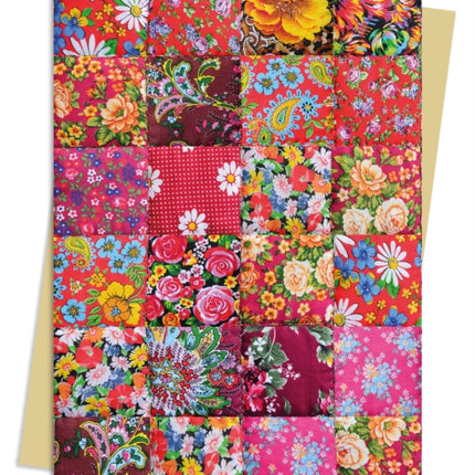 Floral Patchwork Quilt Greeting Card Pack: Pack of 6