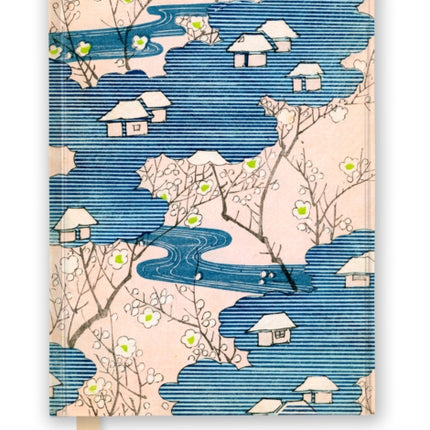 Japanese Woodblock: Cottages with Rivers & Cherry Blossoms (Foiled Journal)