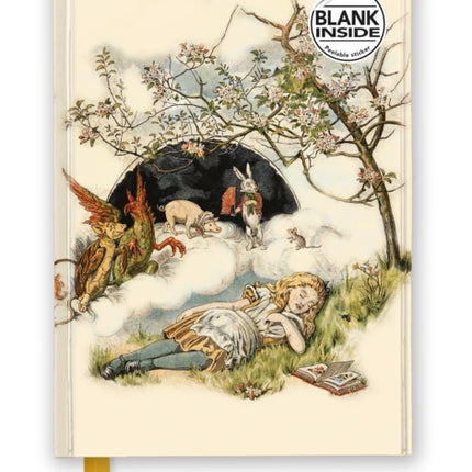 British Library Alice Asleep from Alices Adventures in Wonderland Foiled Blank Journal