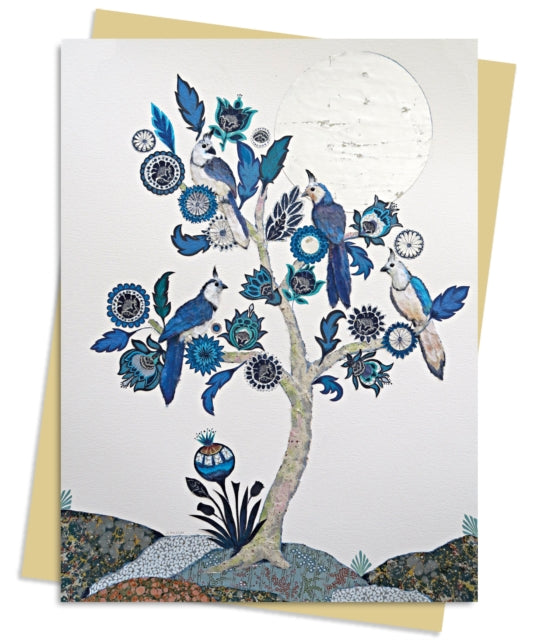 Alexandra Milton Silver Tree of life with Four Whitethroated Magpies Greeting Card Pack