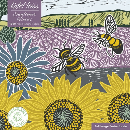 Adult Sustainable Jigsaw Puzzle Kate Heiss Sunflower Fields