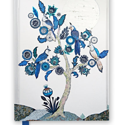 Alexandra Milton Silver Tree of Life with Four Whitethroated Magpies Foiled Journal